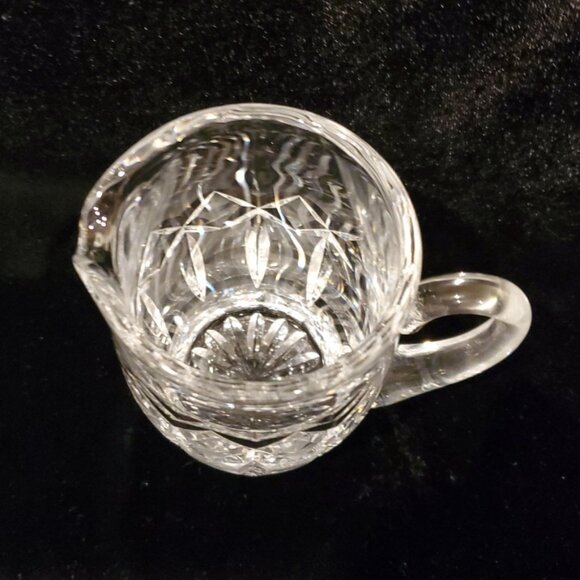 Vintage Clear Cut Glass Crystal Diamond Pattern Small Pitcher Creamer 4"H  9 oz. - Picture 4 of 5